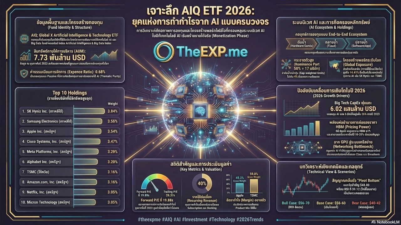เจาะลึก AIQ ปี 2026 กองทุน AI ที่ถือหุ้นต้นน้ำยันปลายน้ำ ลงทุนตอนนี้คุ้มไหม?