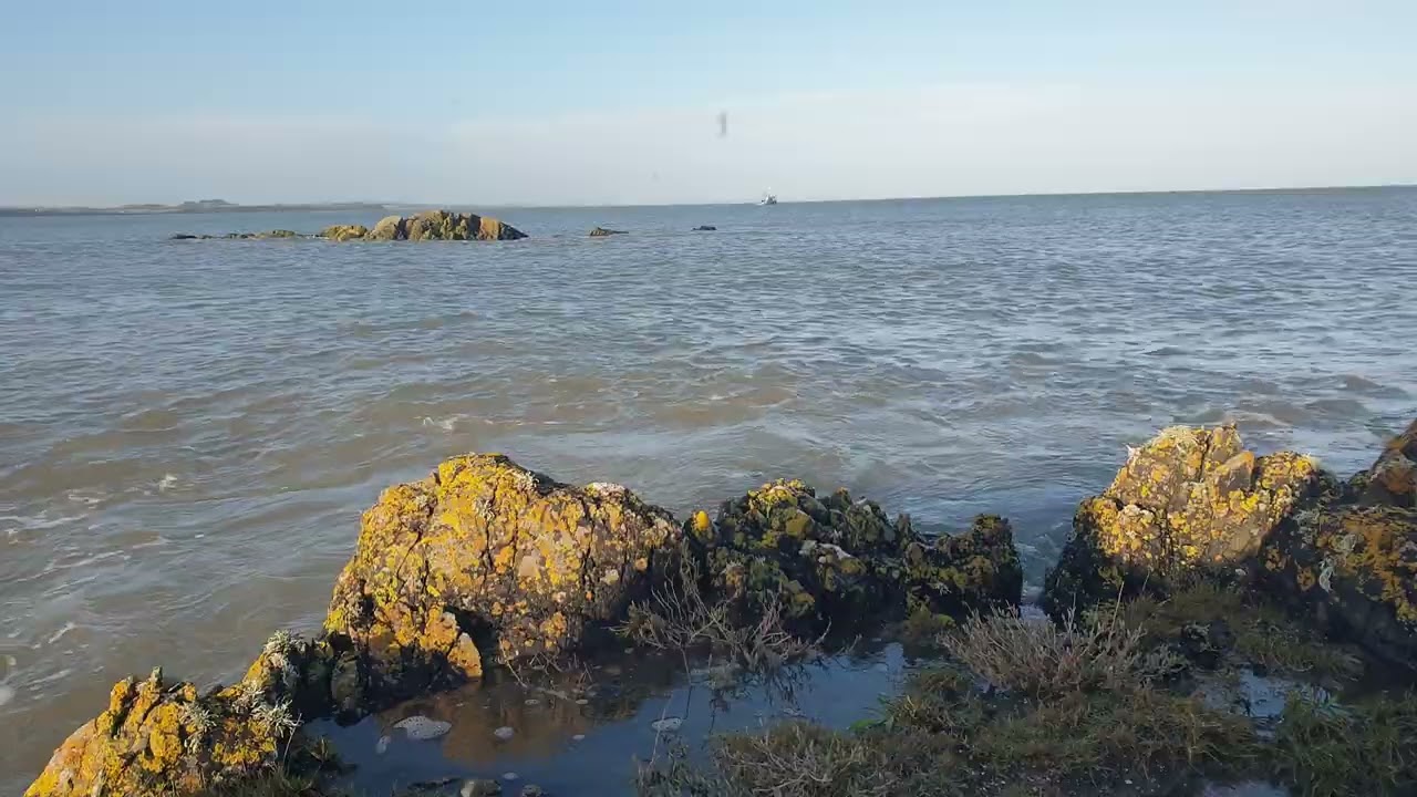 Irish Sea and  Coastline  Balbriggan.  Ireland. Roads views ireland.
