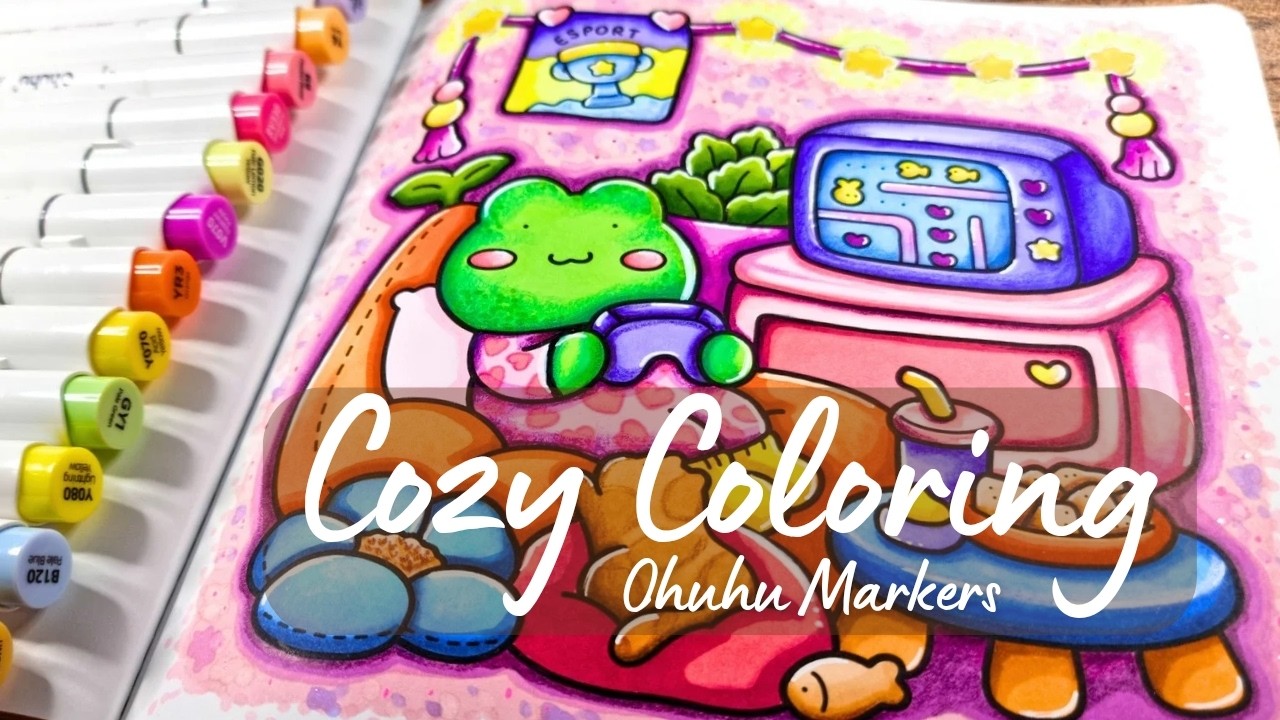 Color With Me 🍭 Ohuhu Marker Magic | Cozy Days by Coco Wyo ✨ Relaxing Vibes