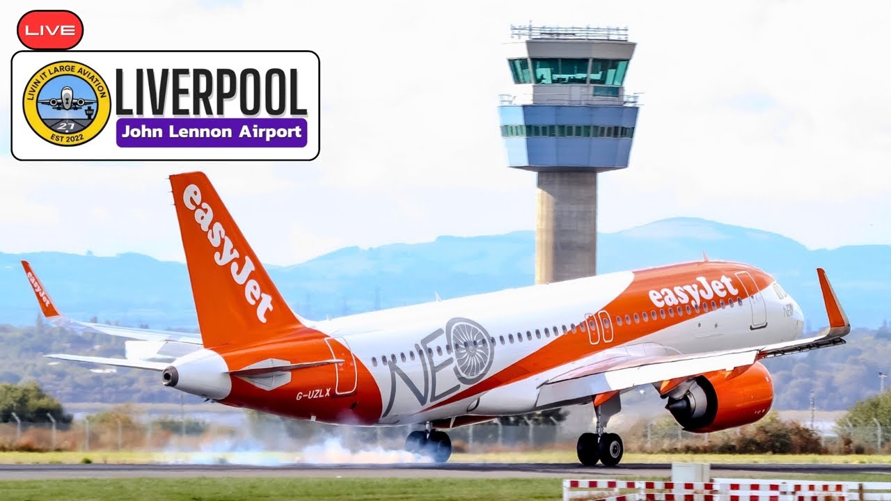🔴LIVE🔴 Windy💨  Liverpool Airport (LPL) Plane Spotting