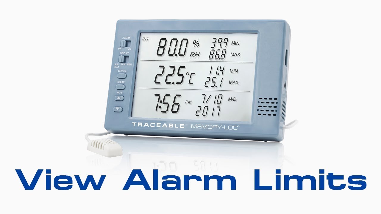Memory-Loc Datalogging Traceable Hygrometer - View Alarm Limits Instructional Video