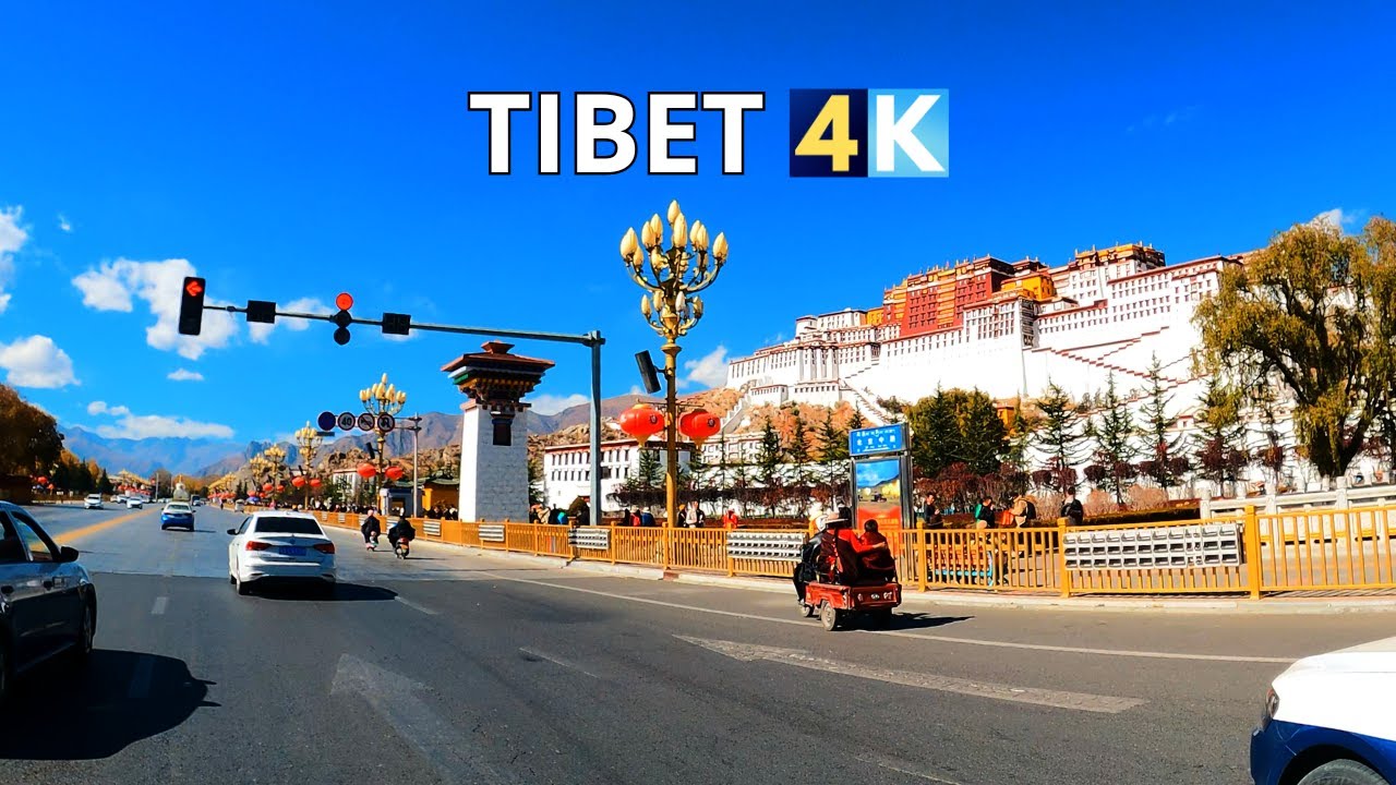 Lhasa Holy City 4K | Potala Palace in Fall | Driving Tibet's Heart | China