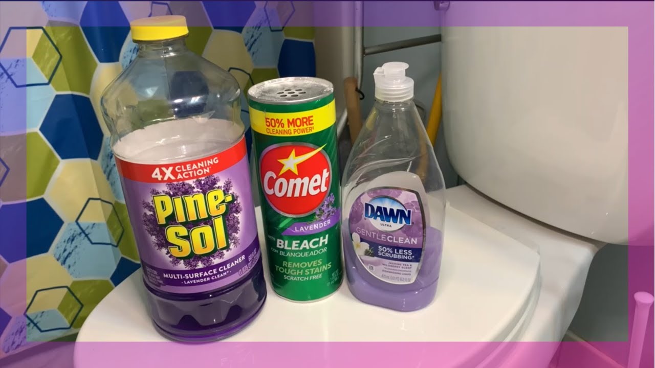 💜🚽 Requested! Lavender Pinesol w/ Comet, & Dawn ASMR Toilet Cleaning! 🚽💜