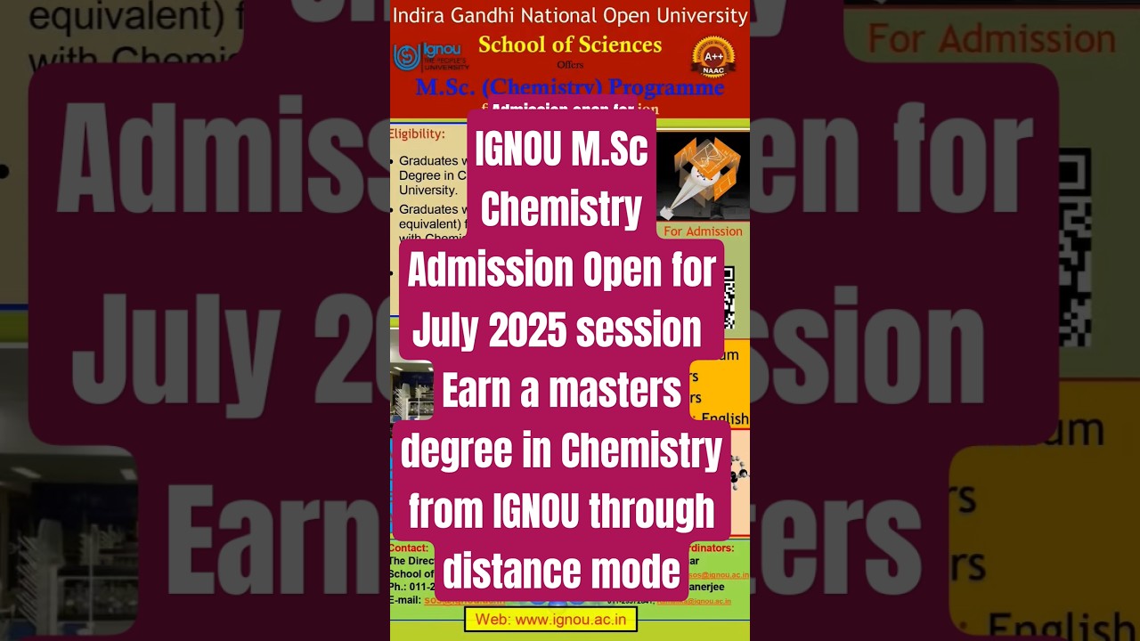 IGNOU MSc Chemistry#ignou#admission2025#trending#shorts#viral#ignouassignment#kkhsou#distance#msc#yt