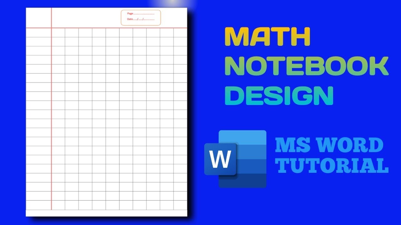 how to make math notebook paper in ms word.