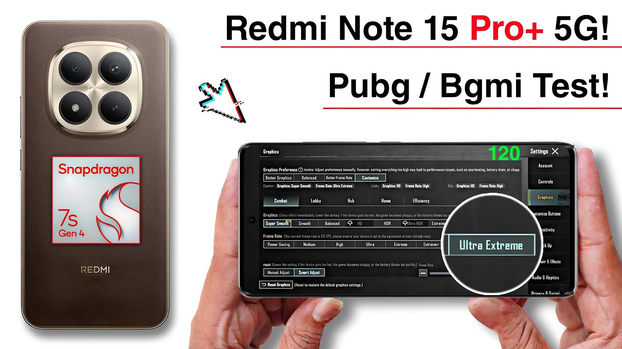 Redmi Note 15 Pro Plus 5g Pubg Test⚡Redmi Note 15 Pro Plus 5g Bgmi Test⚡SD 7s Gen 4 + 6500mAh🔋