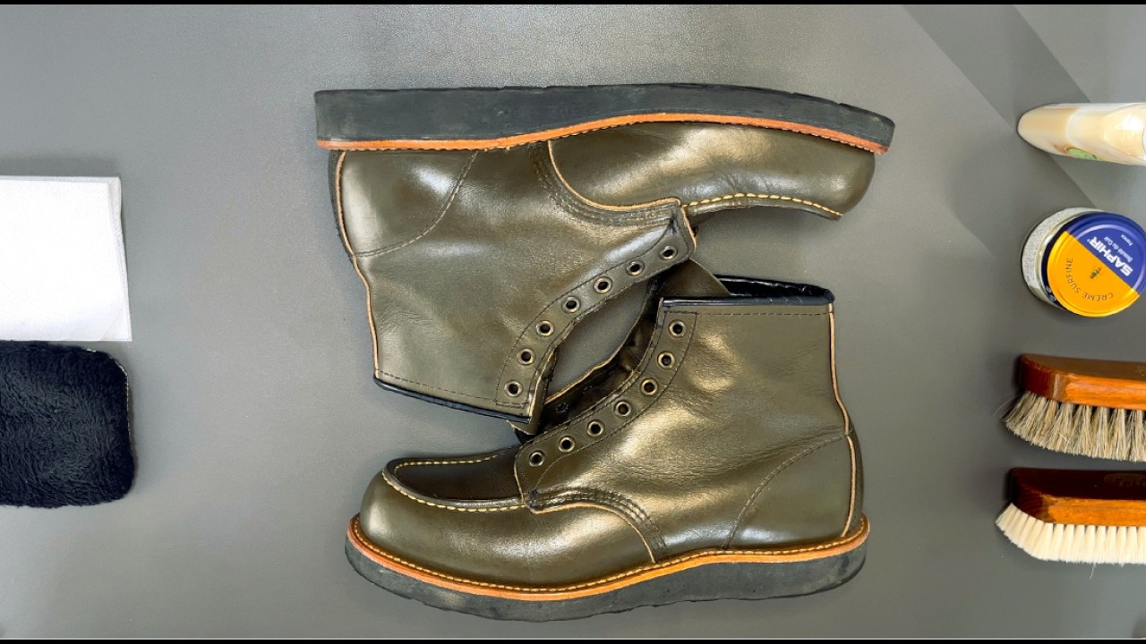 Shoe Care ASMR #29 | Red Wing 8828 | Clean • Cream • Buff • Two-Brush Shine (No Talking)