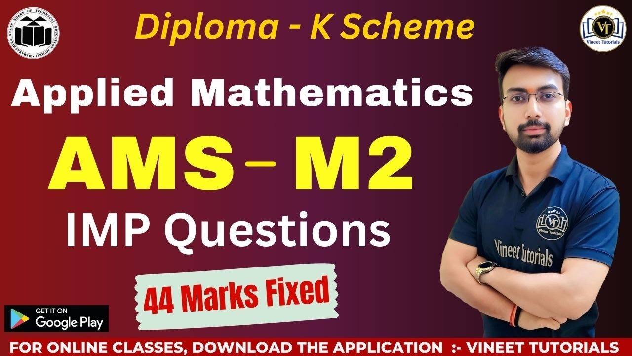 Maths 2 IMP Questions for Passing 🔥 | Applied Mathematics| MSBTE Diploma Exam 2025| Vineet Tutorials