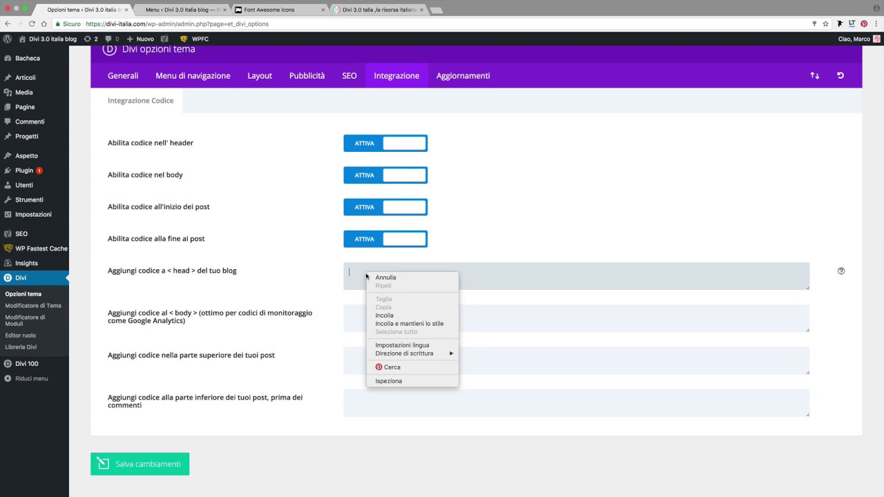Aggiungere un’icona al nostro menù principale – Tutorial Divi 3 0