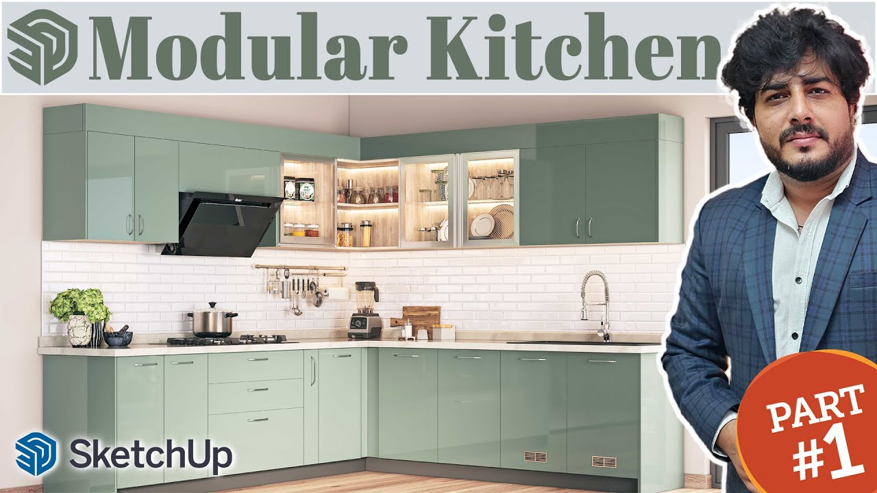 Part - 1 || How to Design a Modular Kitchen in SketchUp | Complete Beginner Tutorial in Hindi