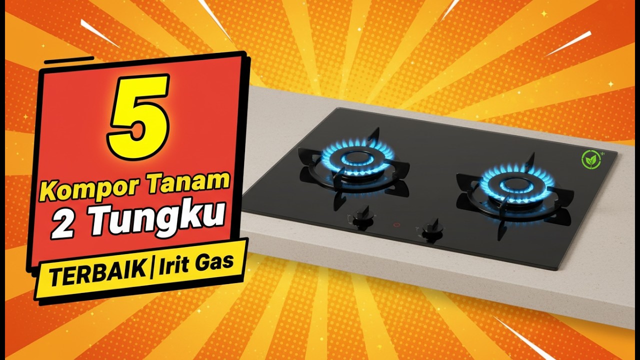 5 kompor tanam 2 tungku terbaik 2026 | api biru & irit gas