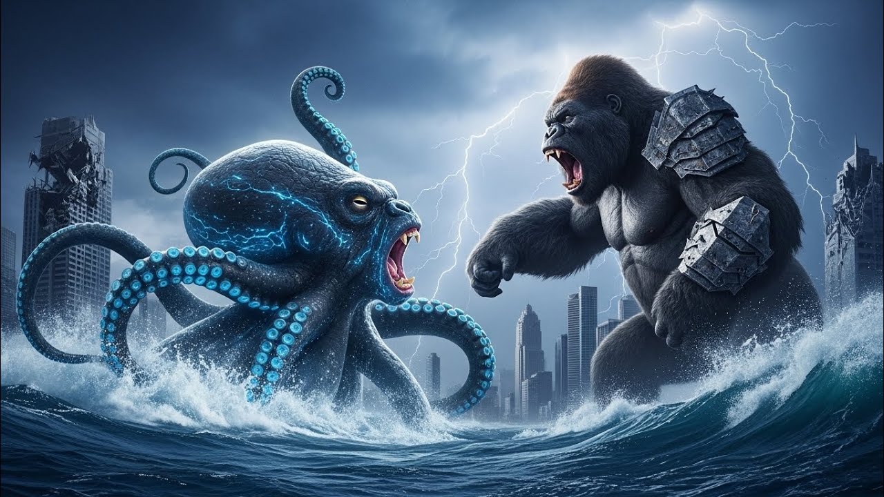 Giant Octopus vs King Kongo – Epic Ocean Monster Battle