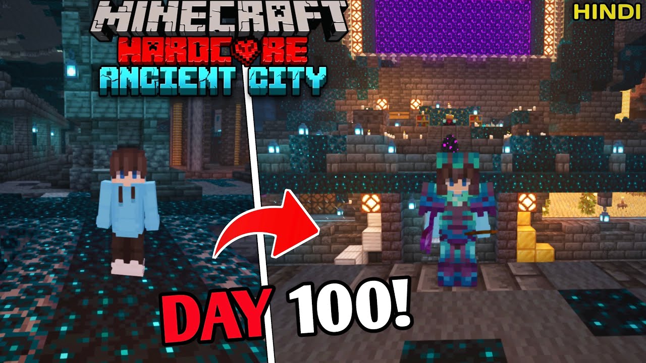 I Survived 100 Days in Ancient City Only World in Minecraft Hardcore...