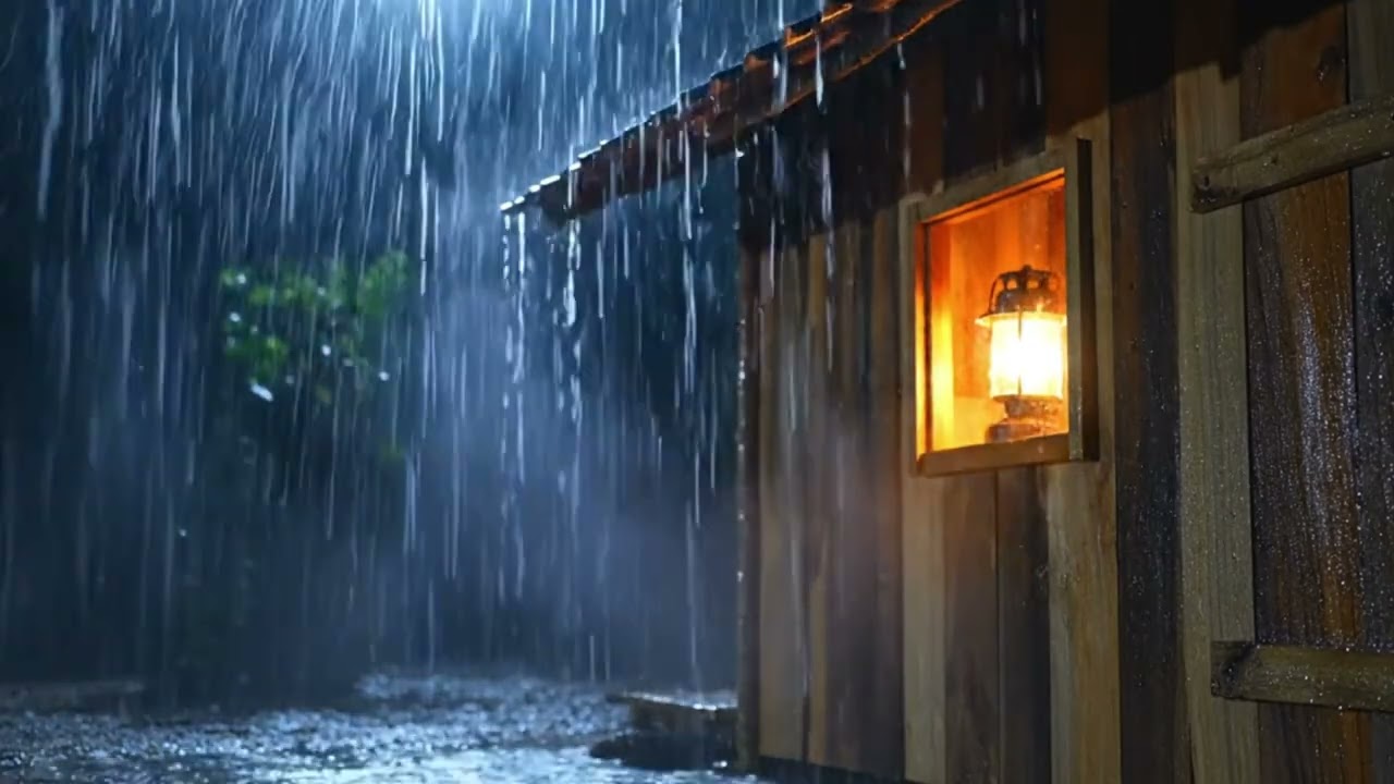 ASMR Heavy Rain Sounds for Sleep 🌧️ 2 Hours of Relaxing Night Rain