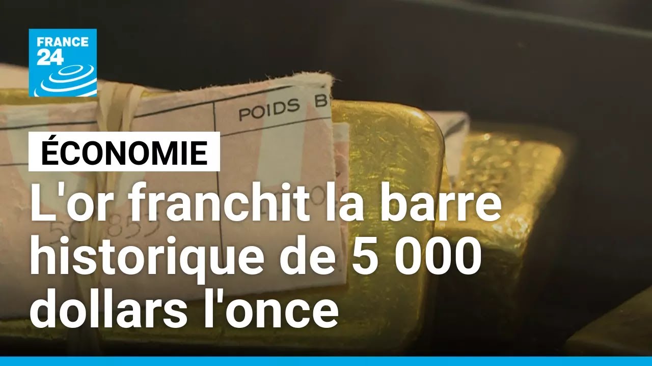 L'or franchit la barre des 5 000 dollars l'once, une première historique • FRANCE 24