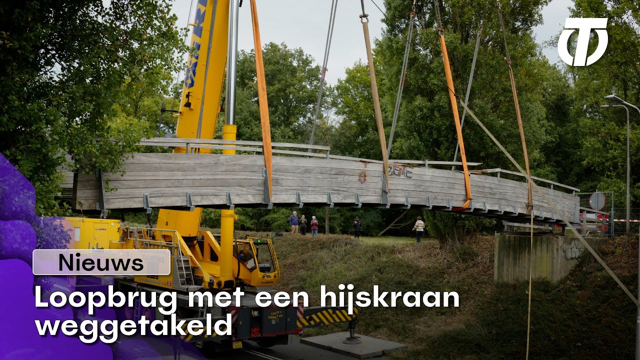 Loopbrug met een hijskraan weggetakeld - Nieuws