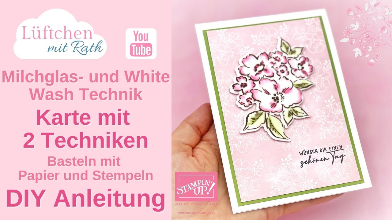 Stained Glass und White Wash Technik | Karte mit 2 Techniken