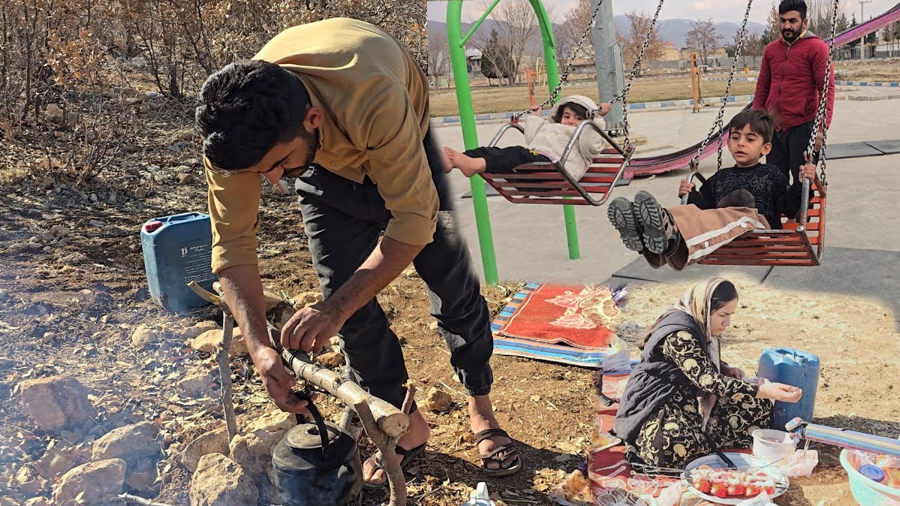 Sadik's hugging Maryam's baby and helping Maryam to build a house