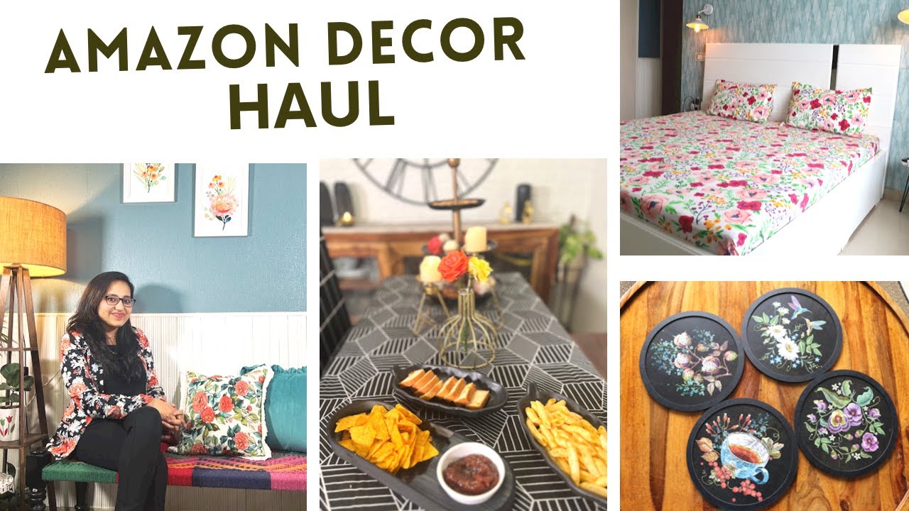 *HUGE* Amazon Home Decor Haul -1| Bedsheets, Blankets, curtains, lamps, decor pieces | Geetika Arya