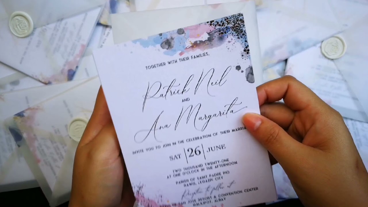 Foiled Invites in Transparent Paper Envelope with Wax Seal