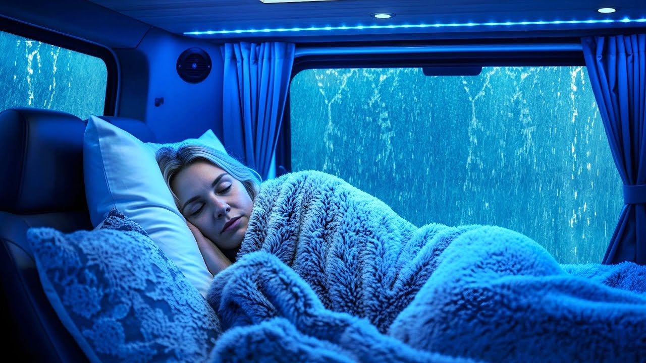 Rain & Thunder Sounds ⛈️ Cozy Car for Sleep and Anxiety Relief