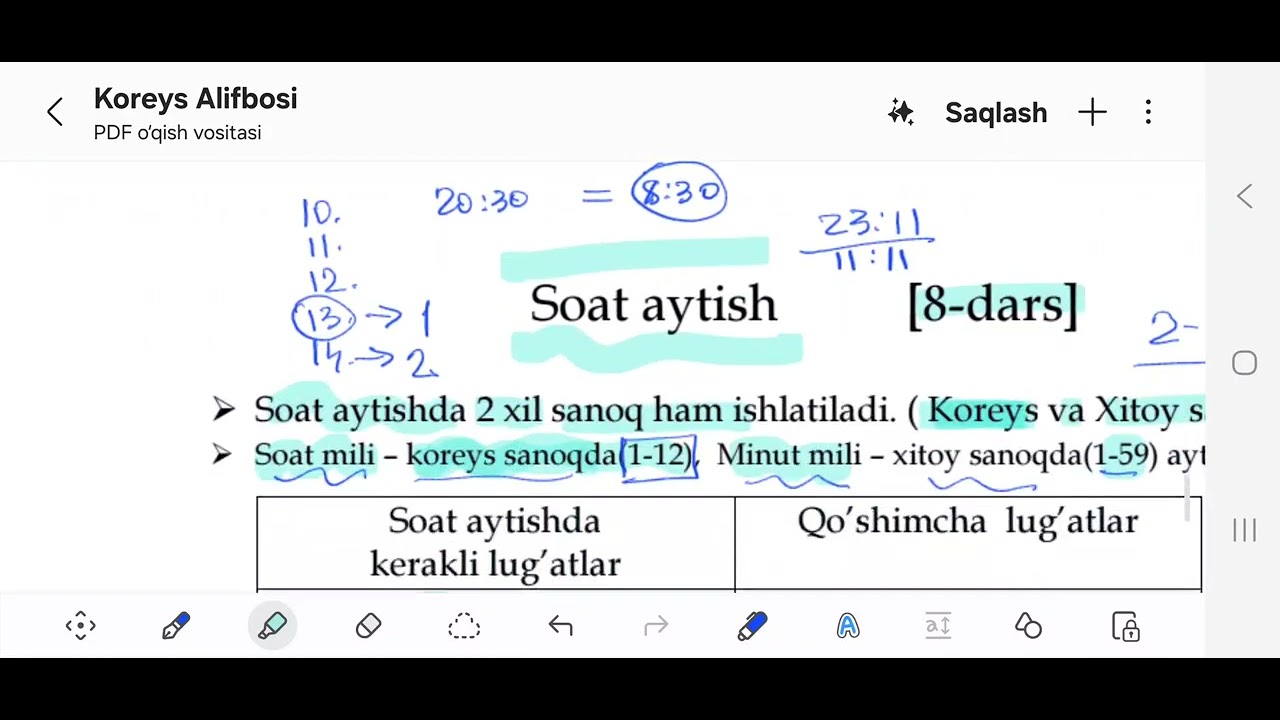8-dars. (Soat aytish)  2-qism