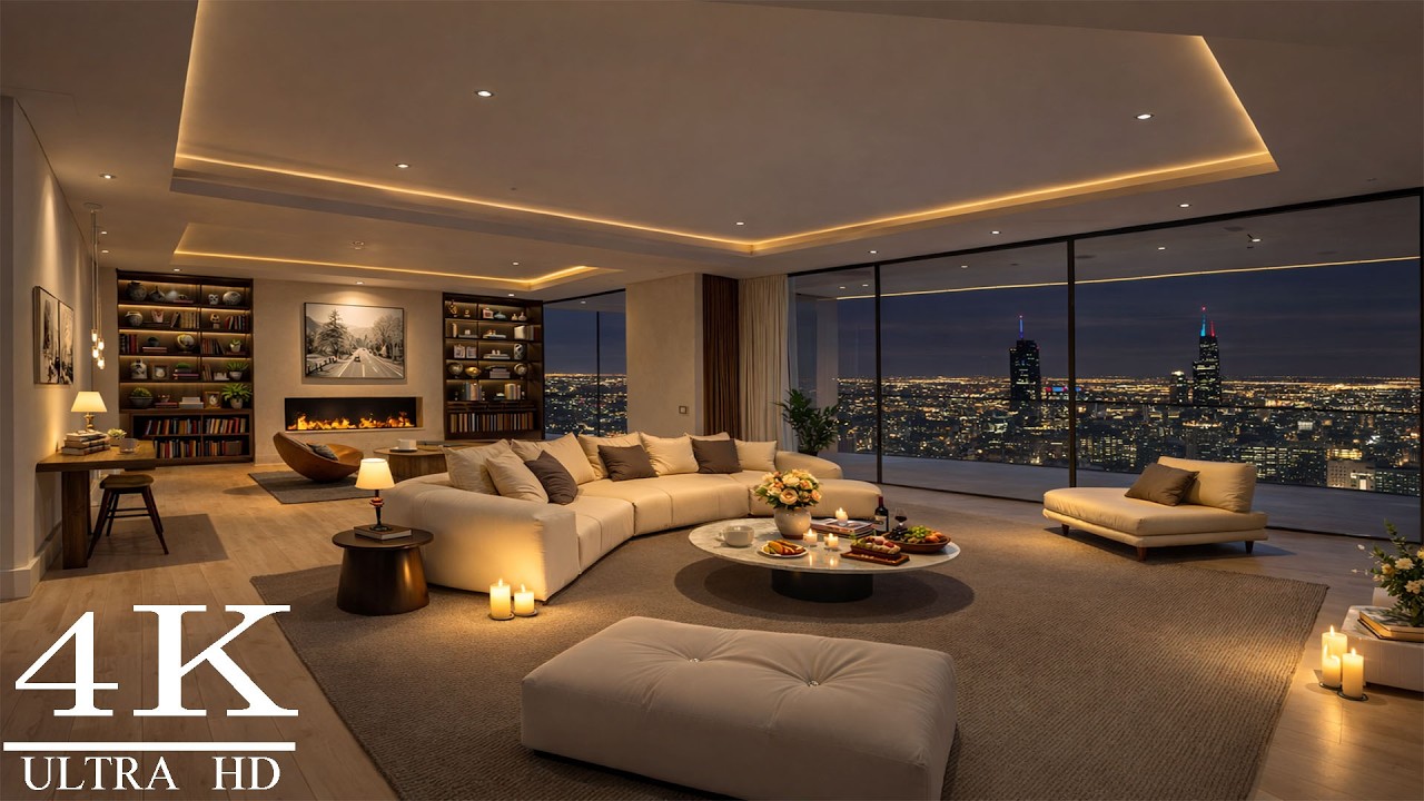 Chicago Night Jazz in a Cozy Apartment 🌃🎹 | 4K Relaxing Piano Jazz for Study, Work & Deep Focus