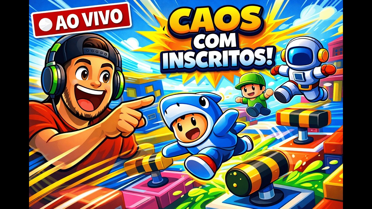 STUMBLE GUYS LIVE 😱 INSCRITOS TENTANDO ME DERRUBAR!