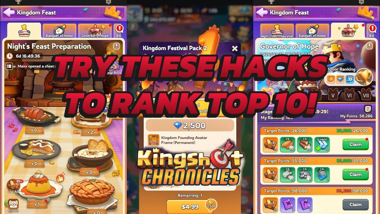 ❌💸 Rank Top 10 as Free to Play - Kingshot Kingdom Feast Event 🐻‍❄️🥧 #kingshotgameplay #kingshotgames