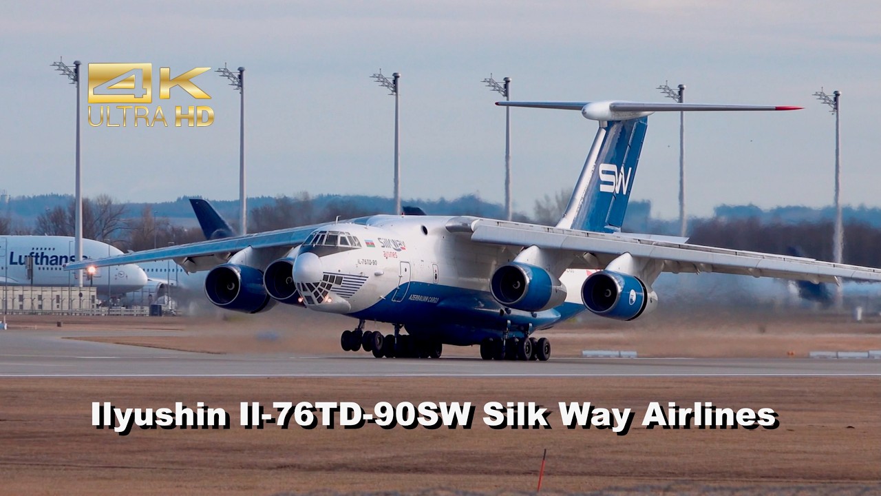 Ilyushin Il-76 from Silk Way Airlines 4K-AZ100 arrival at Munich Airport #SIKO26 #msc2026 EDDM
