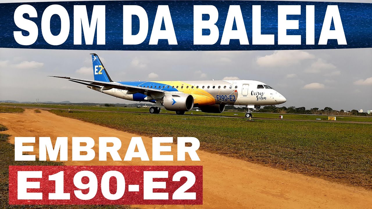 Prazer eu sou o Embraer E190-E2 o avião que tem o som da baleia. Veja a linda decolagem e ouça