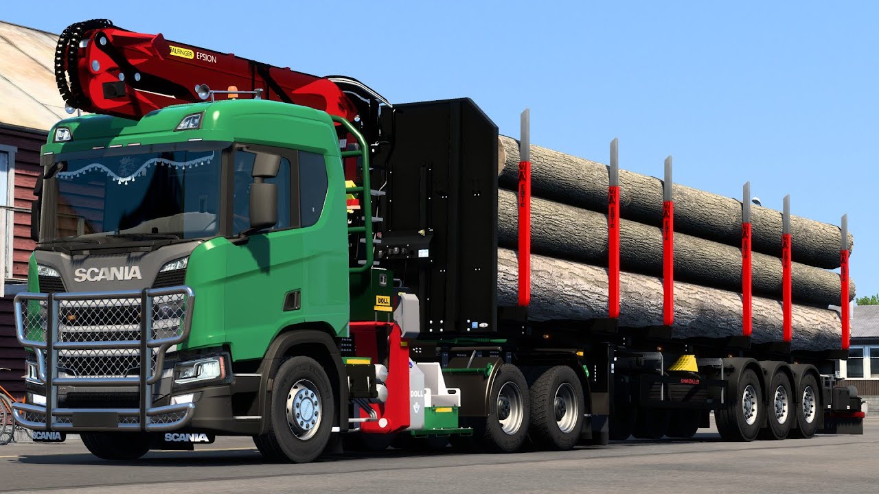 Scania NG 🚚🌲 Timber Truck | Doll Long Wood Chassis | Mods | 1.45 Euro Truck Simulator 2 Gameplay