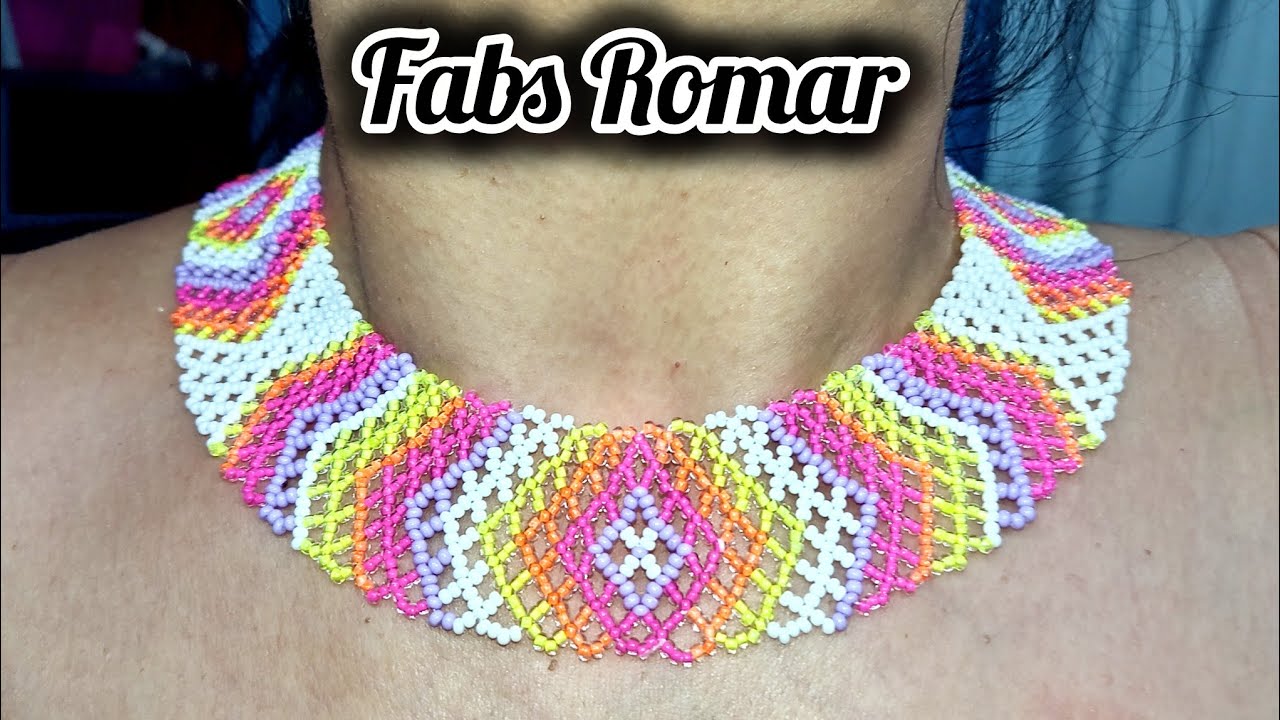 Collar de chaquira rombo neón ❤️