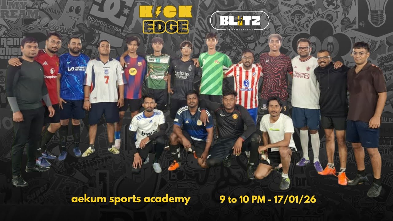 aekum sports academy - 9 to 10 PM - 17/1/26- ahmedabad - kickedge, let's edge it!