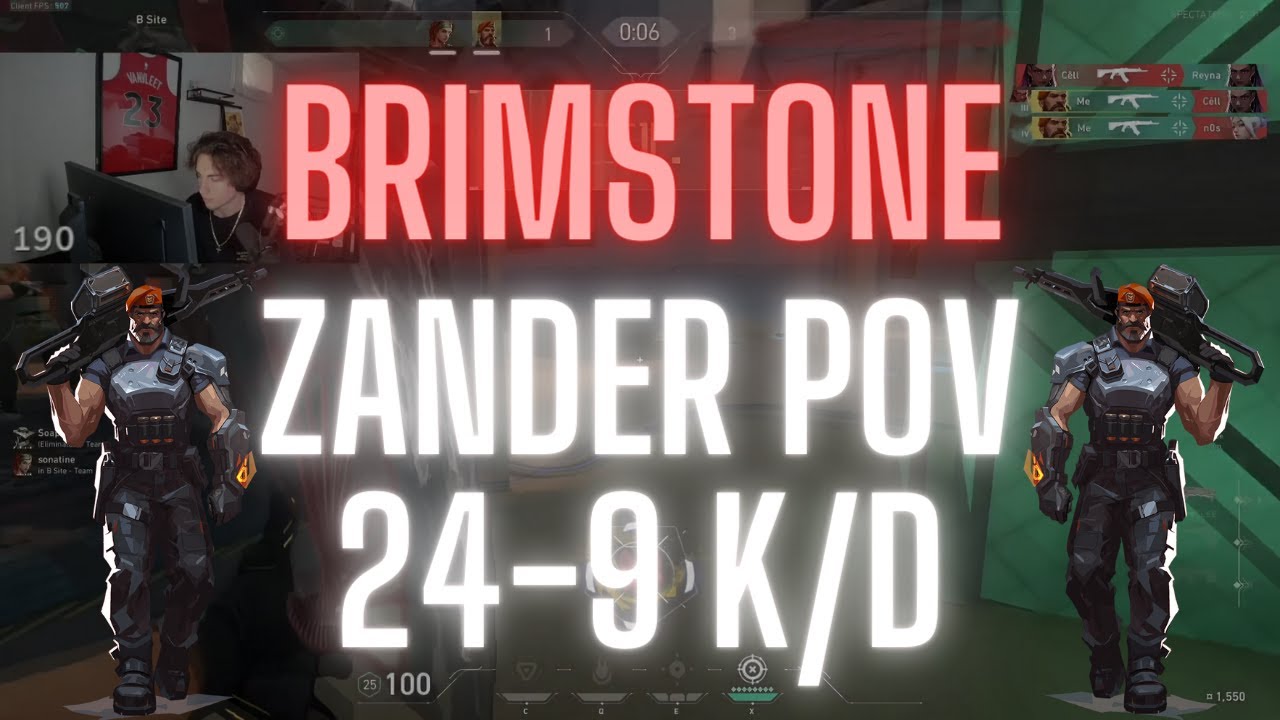 M80 Zander POV Brimstone on Bind 24-9 K/D (VALORANT Pro POV)