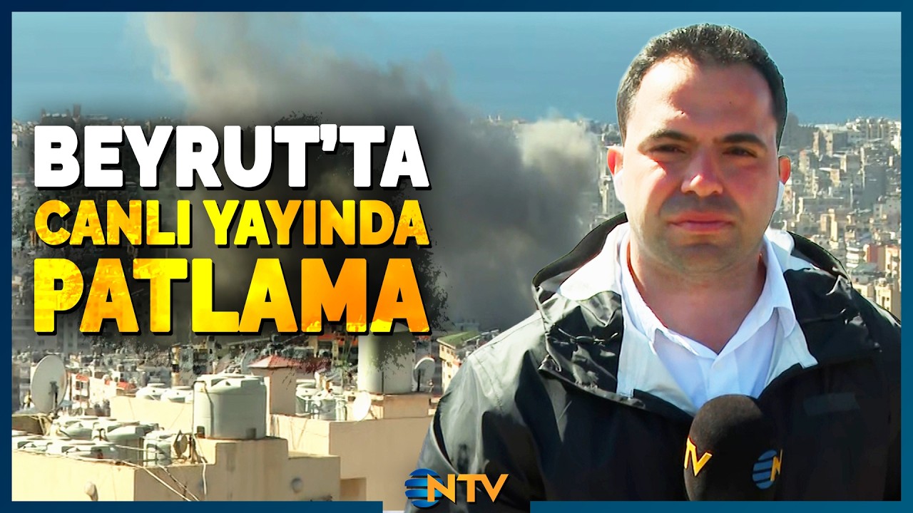 Son Dakika: Canlı Yayın Esnasında Beyrut'a Saldırı Anı | NTV
