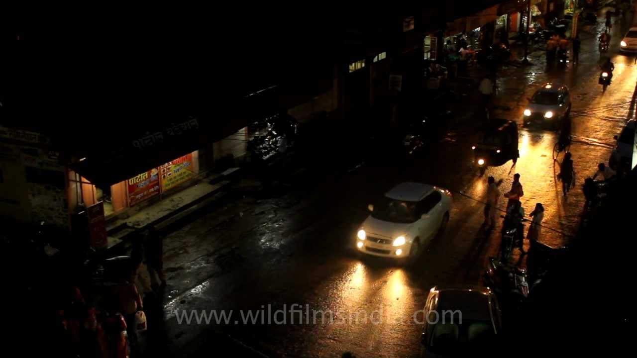 Satara town by night