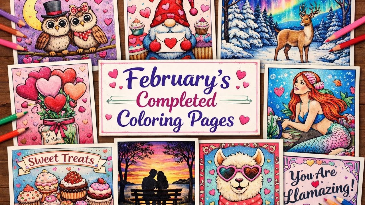 February's Completed Coloring Pages ❤️
