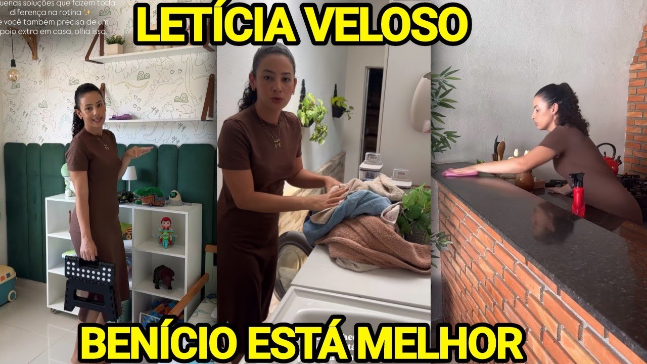 LETÍCIA VELOSO TIRA TEMPO PARA CUIDAR DO BENÍCIO QUE ESTAVA COM FEBRE