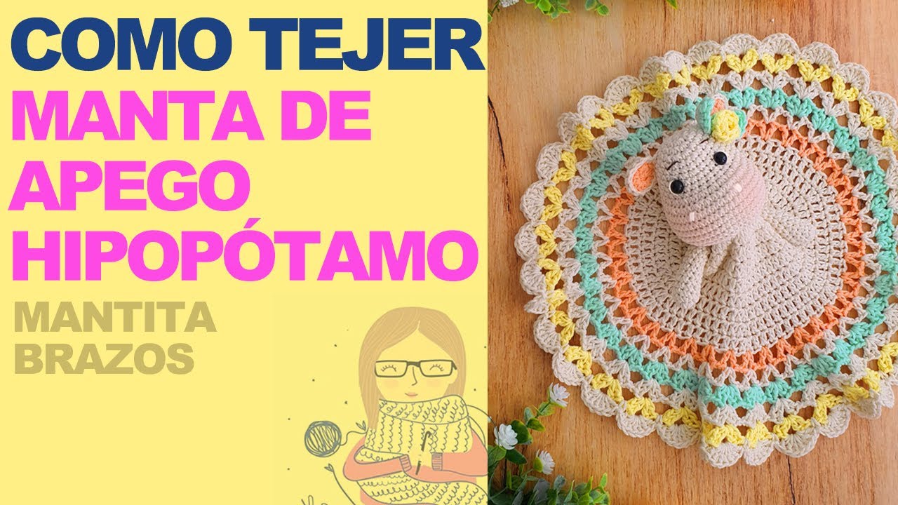 Como tejer una hermosa MANTA DE APEGO a CROCHET de HIPOPÓTAMO paso a paso EN ESPAÑOL