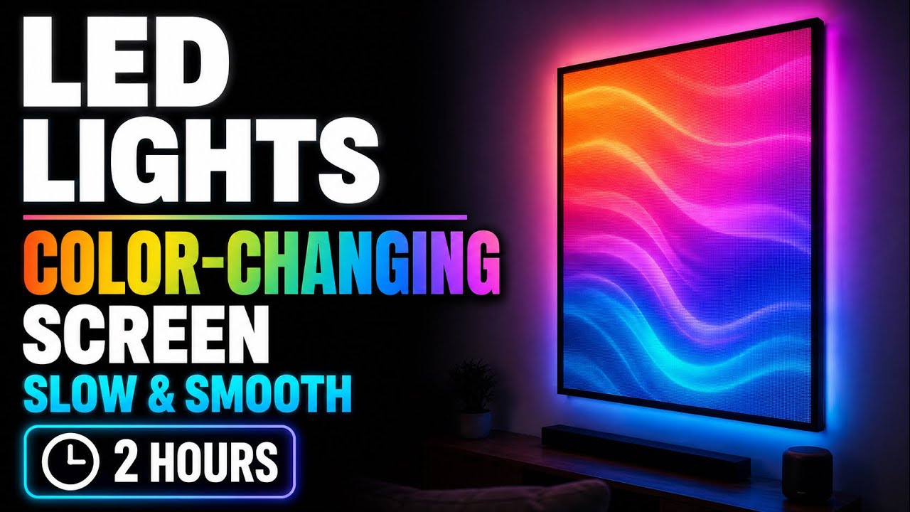 7| LED Lights - Color-Changing Screen - Slow & Smooth (2 Hours)