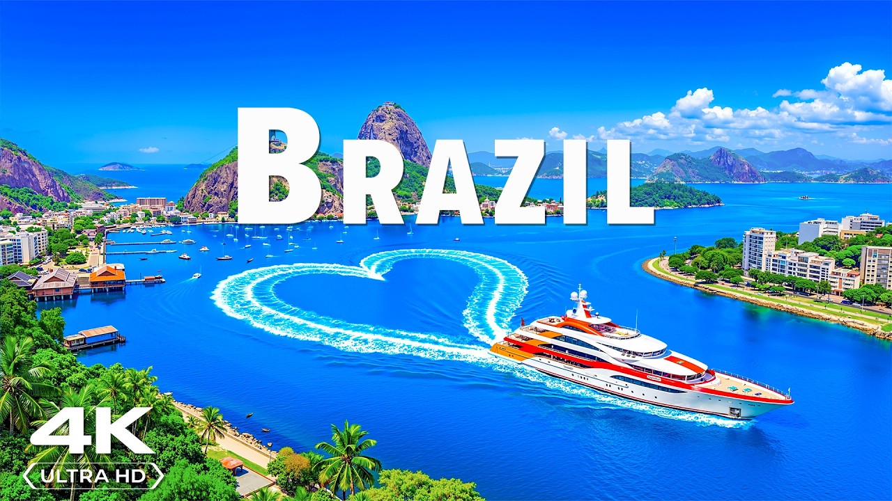 [4K] Бразилия 🇧🇷 Роскошное побережье, элитные яхты и бирюзовые кристально чистые воды