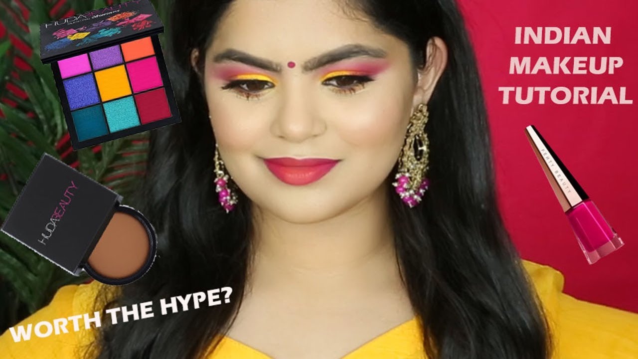 PINK AND YELLOW INDIAN MAKEUP TUTORIAL | ADITIMAKEUP