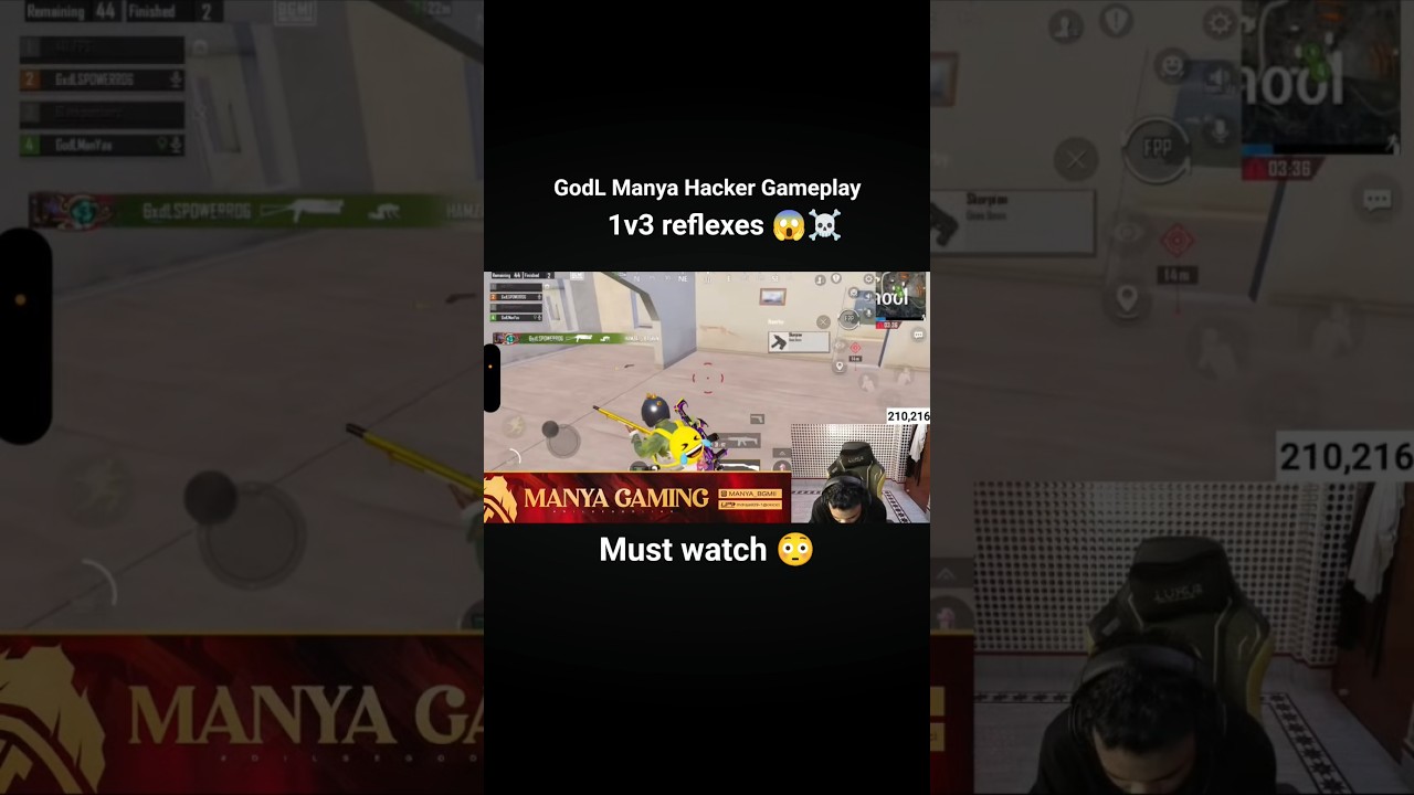 GodL Manya 1v3☠️😱#godlike #bgminews #jonathangaming