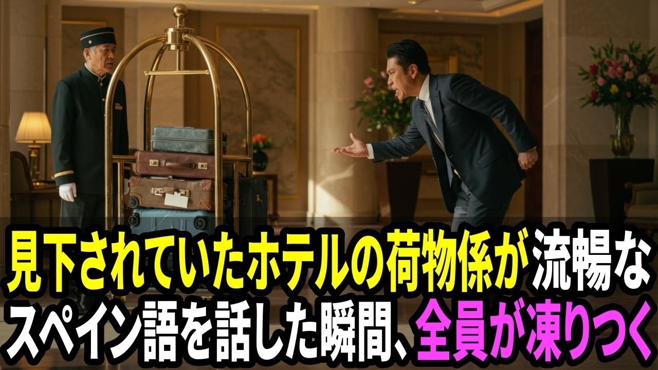 見下されていたホテルの荷物係が流暢なスペイン語を話し始めた途端、全員が凍りついた。