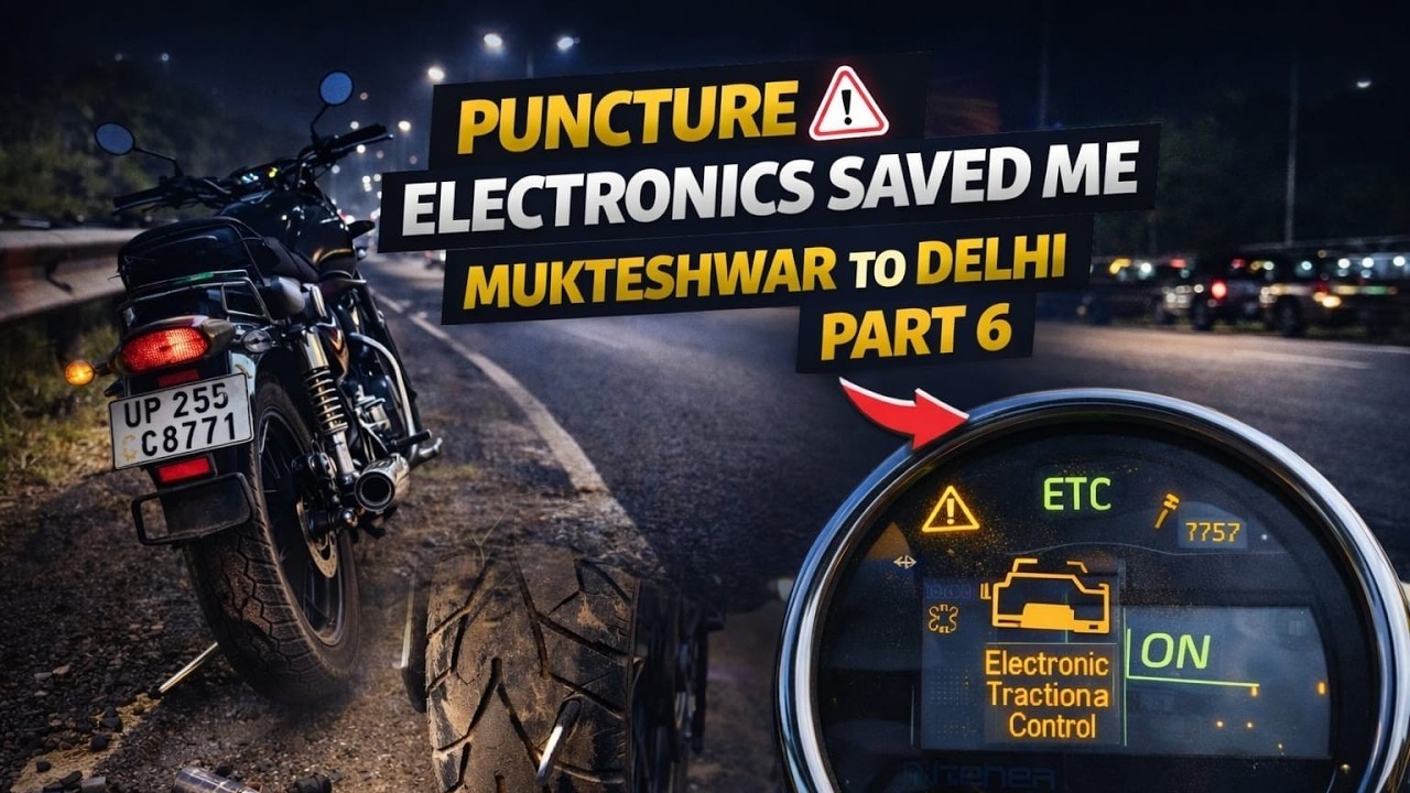 Tyre Puncture at Night 😨 Honda H’ness CB350 Electronics Saved Me | Mukteshwar to Delhi | Part 6