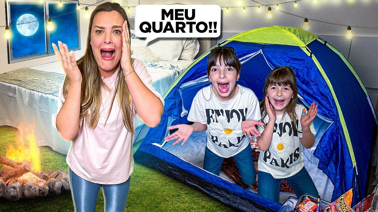 ACAMPAMENTO SURPRESA NO QUARTO DA MAMÃE - TROLLAGEM DIVERTIDA EM FAMÍLIA