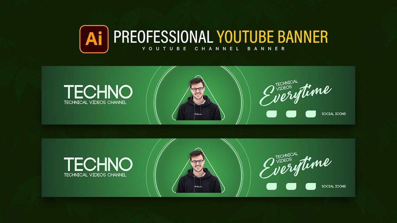 Youtube Channel Banner Design (Accurate Size) | Adobe Illustrator Tutorial