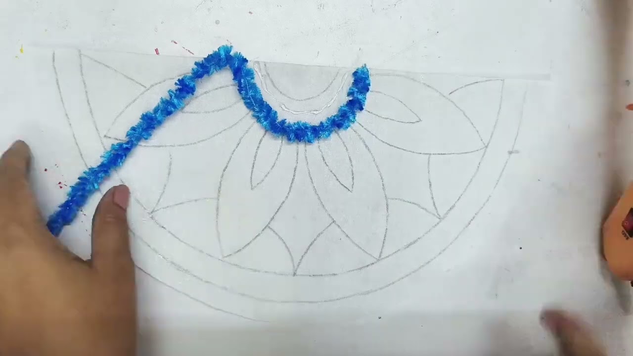 Woolen rangoli mat / trending woolen mat /rangoli mat making at home