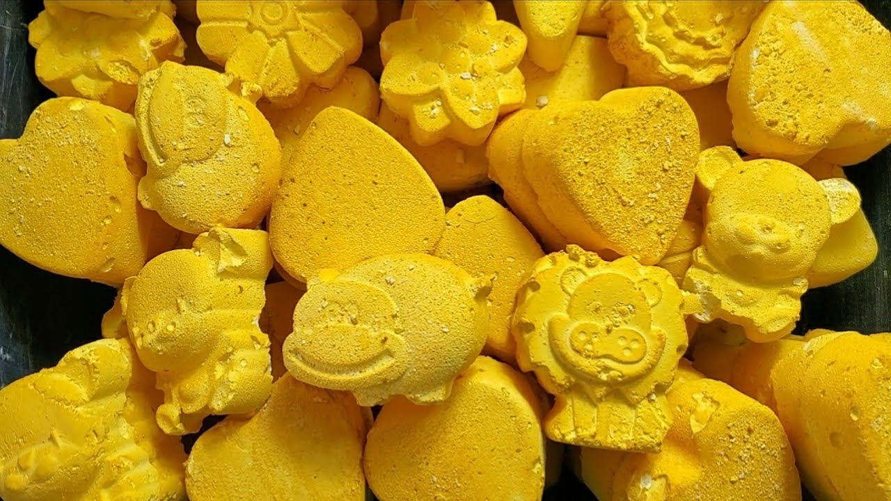 ASSORTED YELLOW REFORMED GYM CHALK CRUMBLE-ASMR